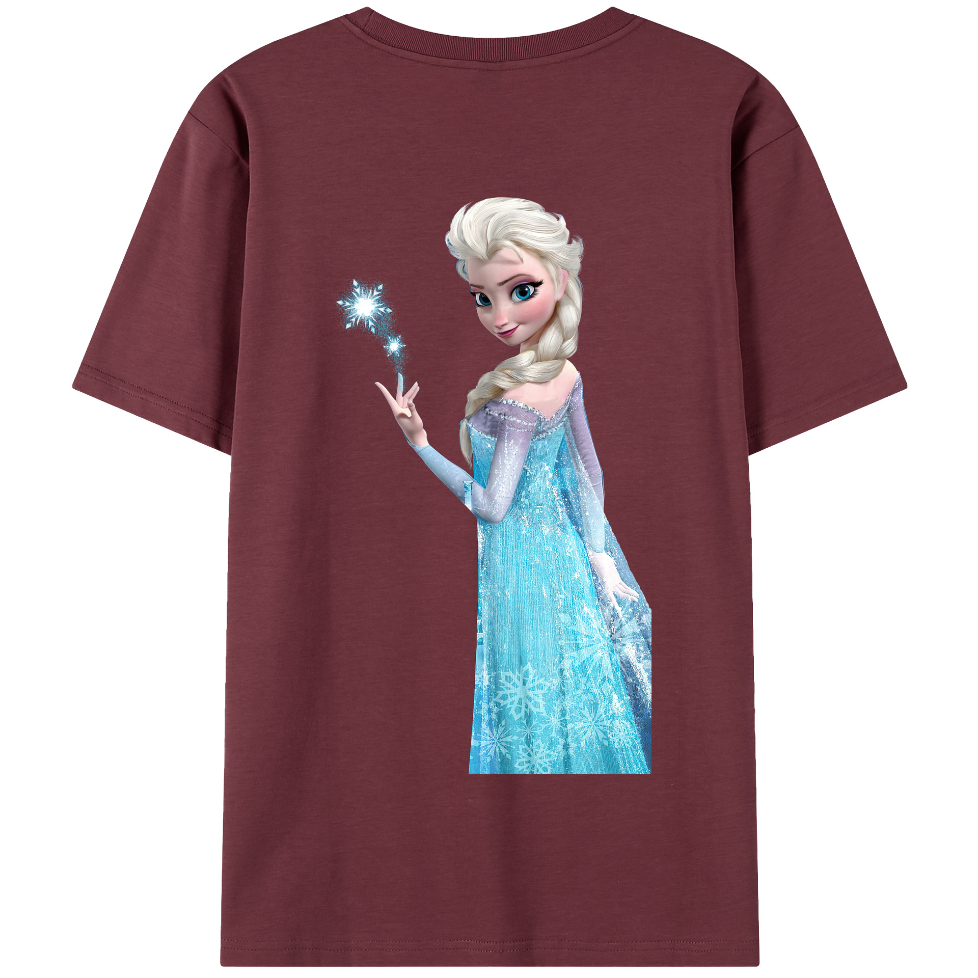 （画像用） アナと雪の女王 アンナ エルサ Frozen Anna Elsa 綿100％半袖Tシャツ（背面プリント）